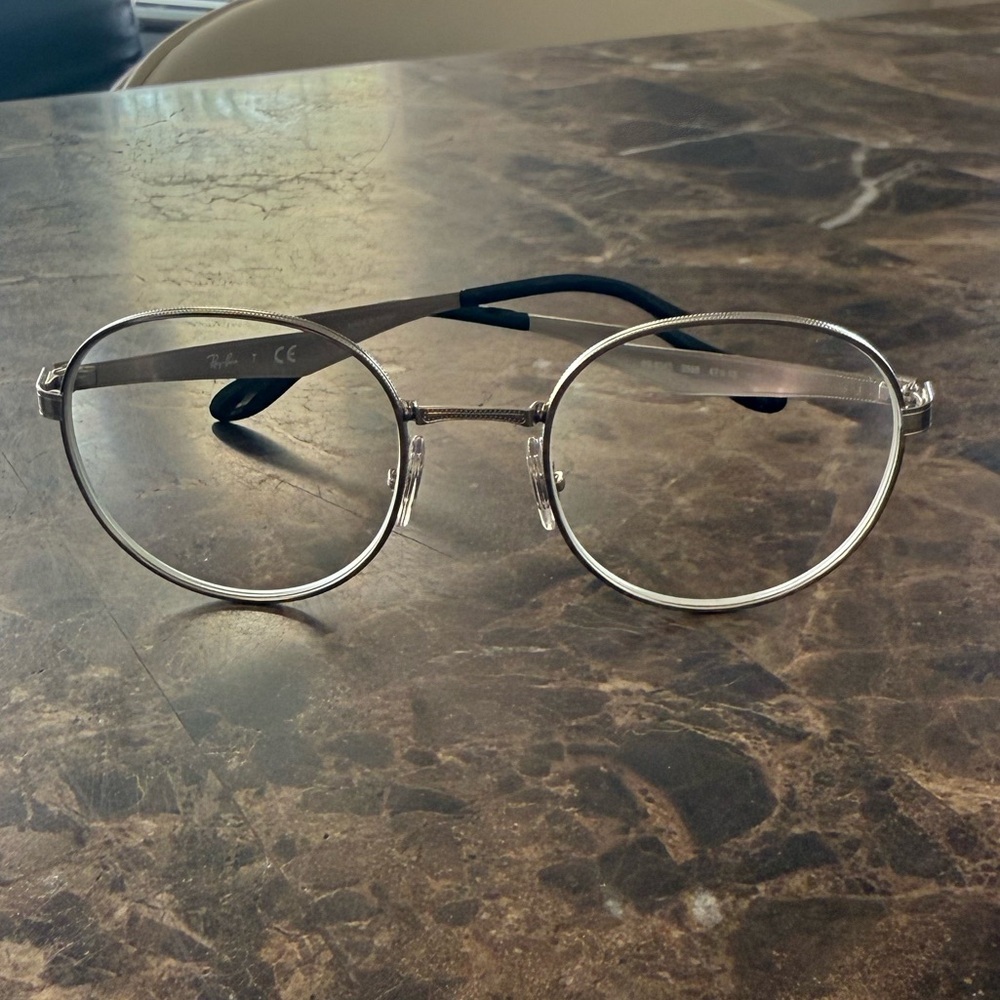 Ray-Ban Silver Round Glasses with Aviator Design #74